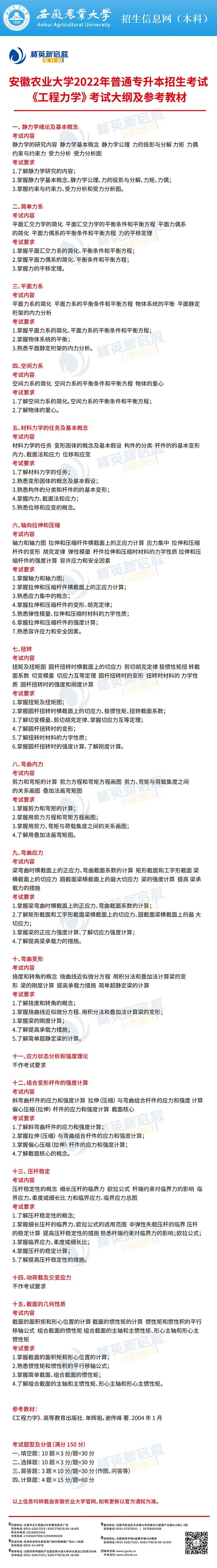 2022年安徽农业大学专升本