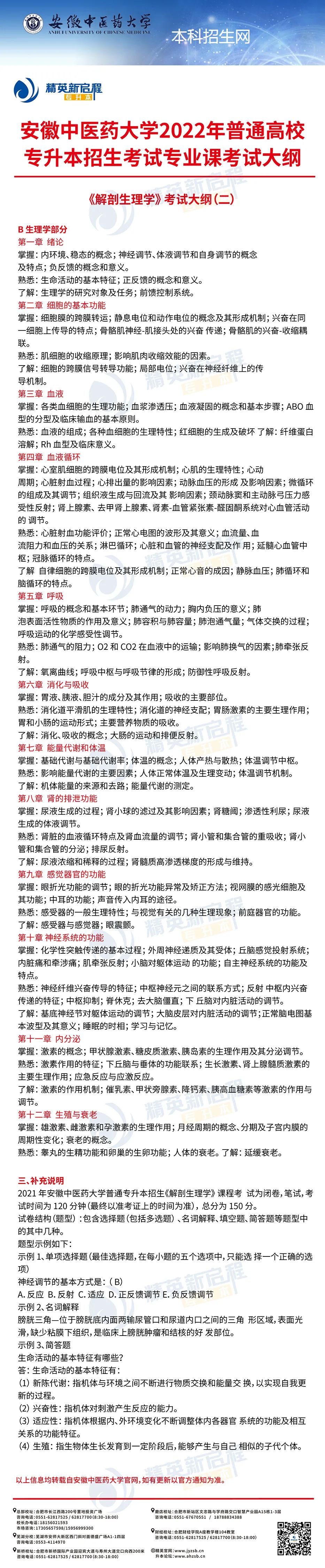 安徽中医药大学2022年普通高校专升本