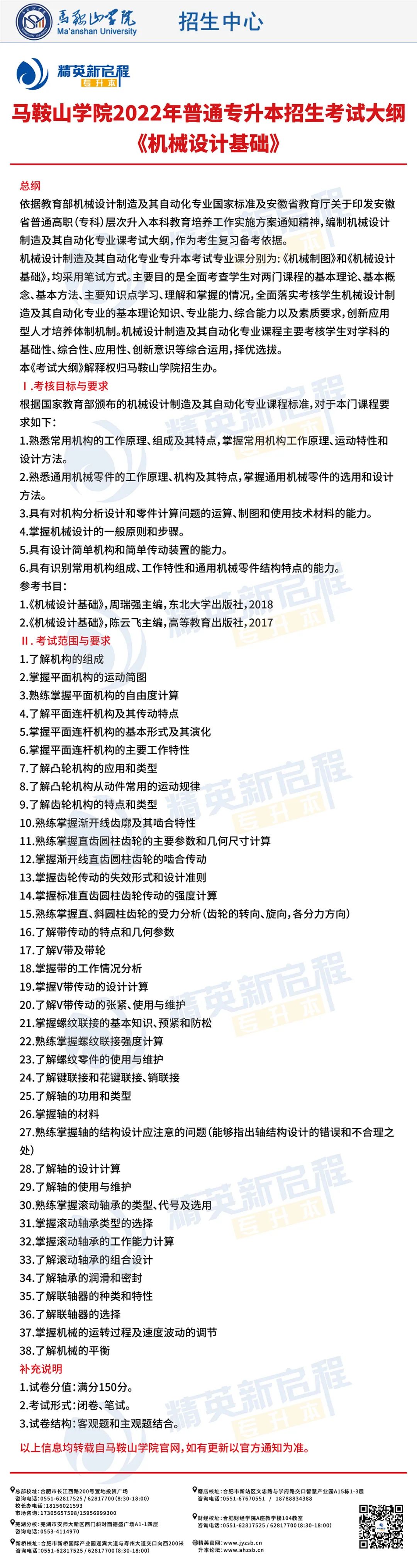 马鞍山学院2022年普通专升本