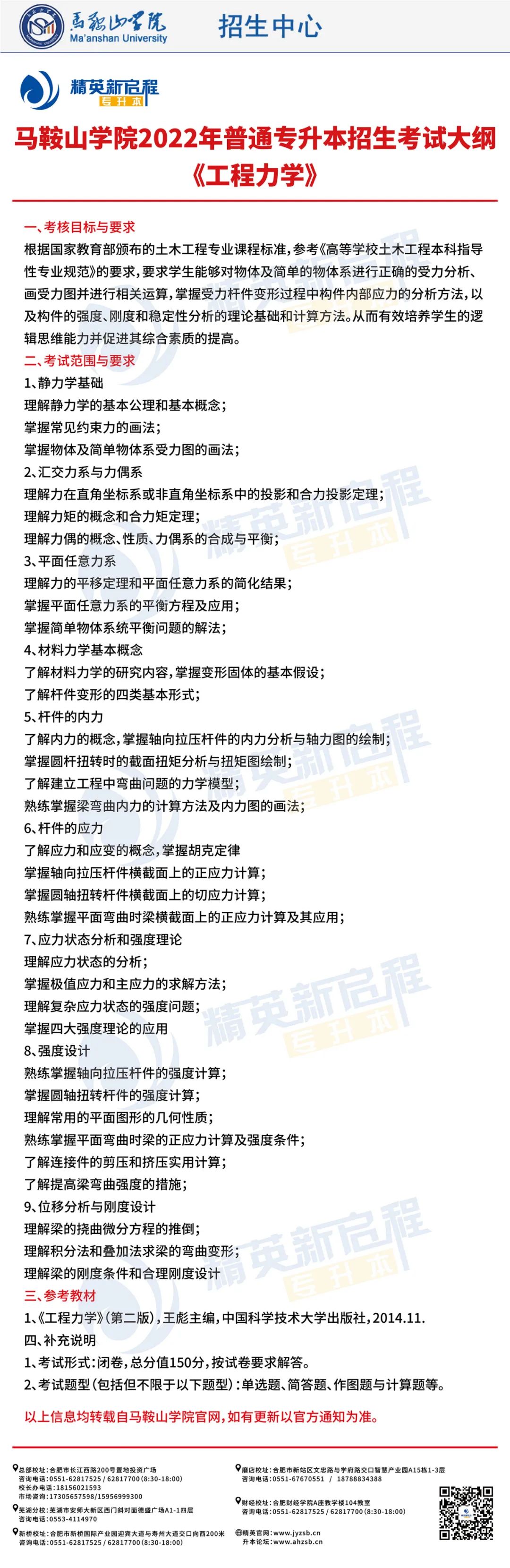 马鞍山学院2022年普通专升本